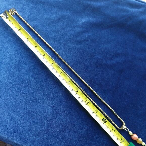 Natural Orange Agate Slice and Gold Feather Necklace strength courage protection - Picture 8 of 10